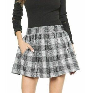 FREE PEOPLE holly go lightly plaid mini skirt size XS